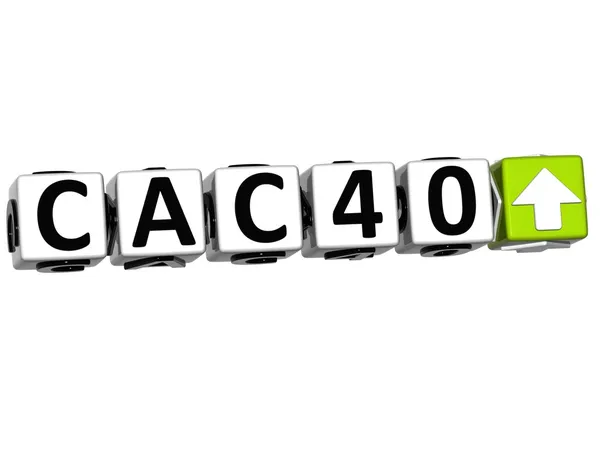 3D cac40 beurs blok tekst — Stockfoto