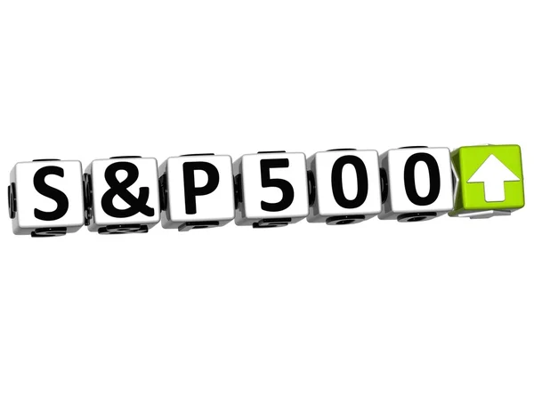 3D S & P500 tőzsdei Block szöveges — Stock Fotó