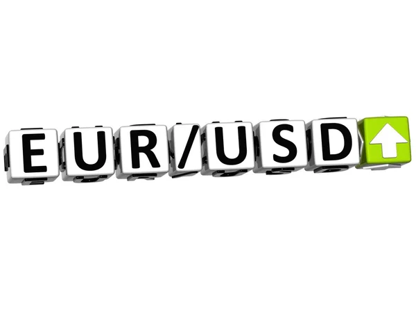 3D-Währung Euro-Dollar-Kurs-Symbol — Stockfoto