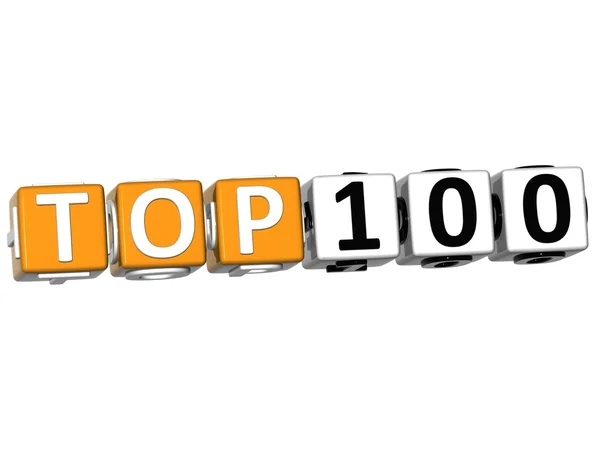 3D žebříčku top 100 kostka text — Stock fotografie