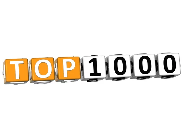 Clasificación 3D Top 1000 Cubo de texto — Foto de Stock
