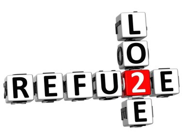 3D Refuse to Lose Crossword text clipart