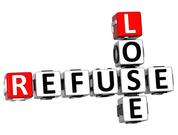 3D Refuse to Lose Crossword text — Stock Photo, Image