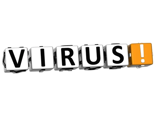 3D krychle text bloku virus — Stock fotografie
