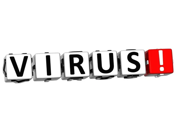 3 d ウイルス ブロック キューブ テキスト — ストック写真