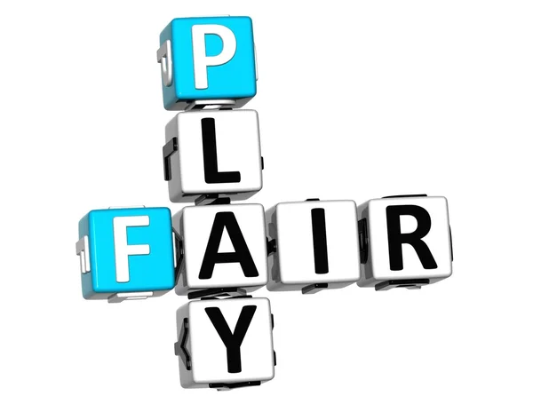 3D Fair Play Texto de palavras cruzadas — Fotografia de Stock