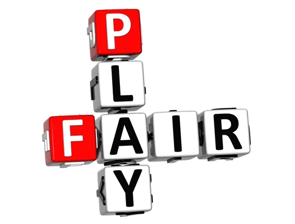 3D Fair Play cruciverba testo — Foto Stock