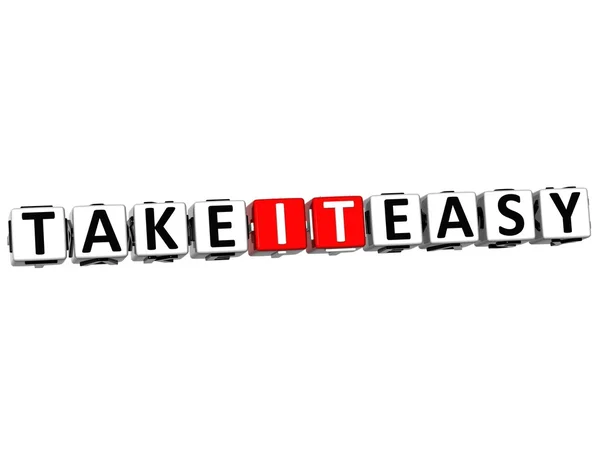 3D Take It Easy Cube text — Stock Photo, Image