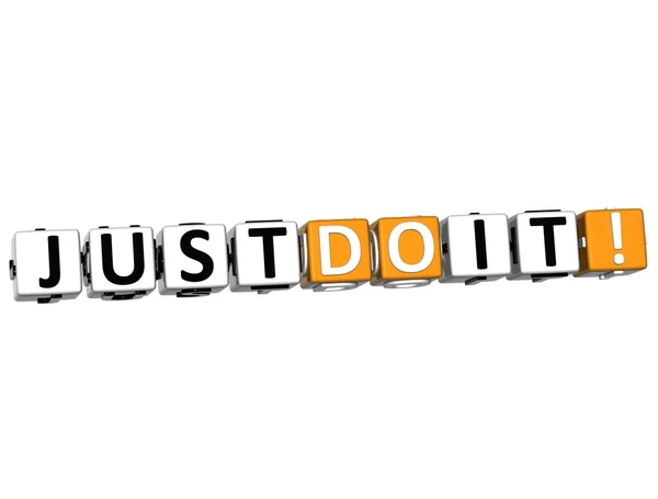 3D Just Do It Cube text — Stock Photo, Image