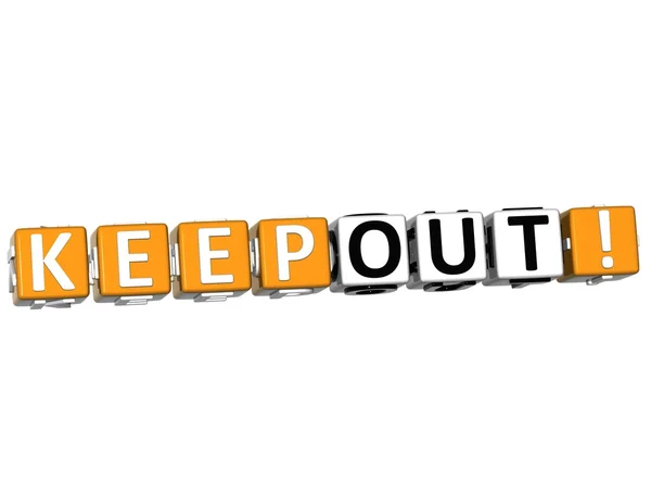 3D Keep Out Cube text — Stock Photo, Image