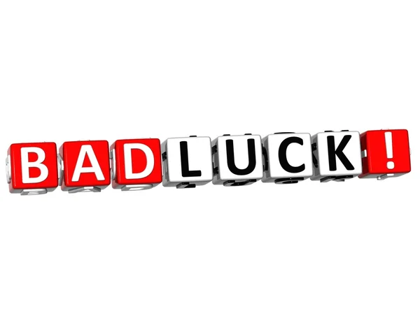 3D Bad Luck Cubo texto — Fotografia de Stock