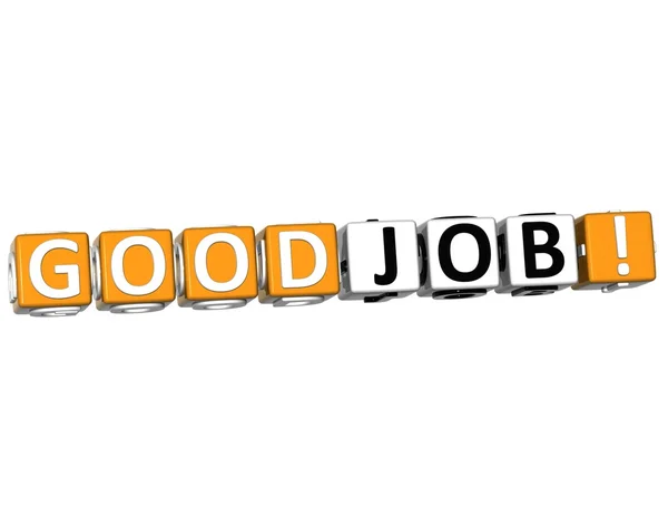 3D Good Job Cube text — Stock Photo, Image