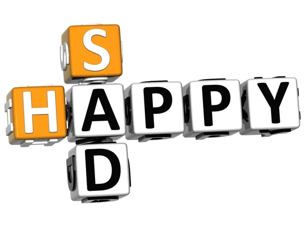 3D Happy Sad Mots croisés — Photo