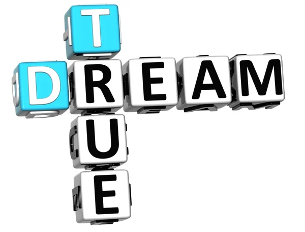 3D True Dream Crossword text — Stock Photo, Image