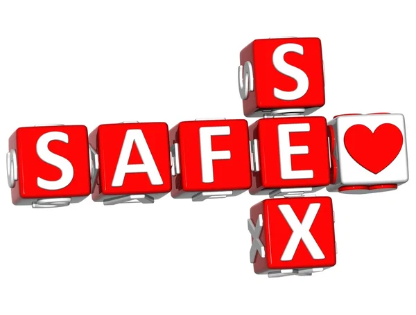 3D Love Safe Sex Crossword text — Stock Photo, Image