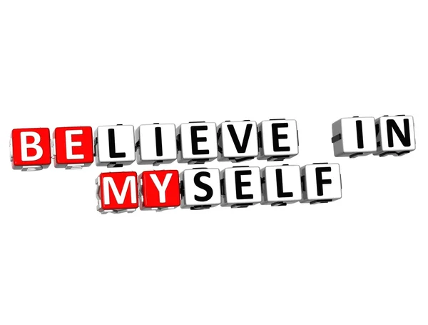 3D Believe in Myself text — Stock Photo, Image