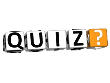 3D quiz üzerinde beyaz metin bloğu