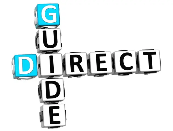 3D direkt guide korsord-text — Stockfoto