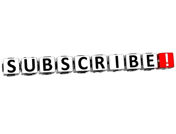 3D Subscribe Block Text on white — Stock Photo, Image