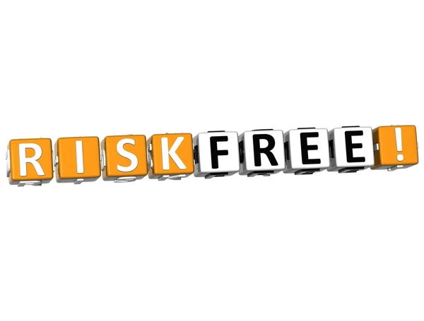 3D Libre de riesgo Bloquear texto en blanco —  Fotos de Stock