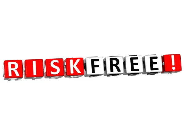 3D Libre de riesgo Bloquear texto en blanco —  Fotos de Stock