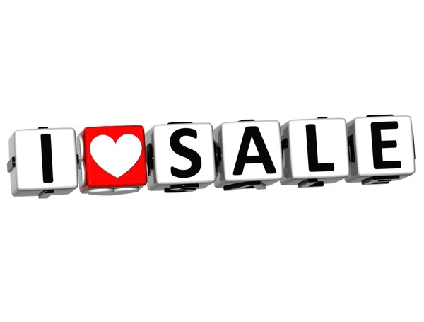 stock image 3D I Love Sale Crossword Block text