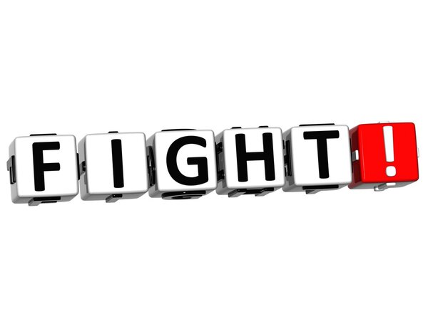 3D Fight Block Текст на белом
