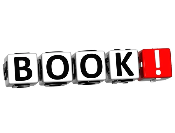 3D Book Block Text on white — Stock Photo, Image
