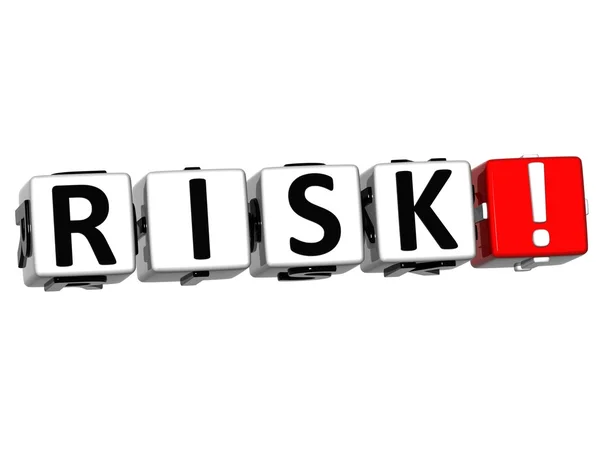 3D Risk Block Text on white — Stock Photo, Image