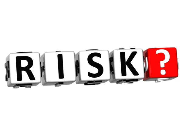 3D Risk Block Text on white — Stock Photo, Image