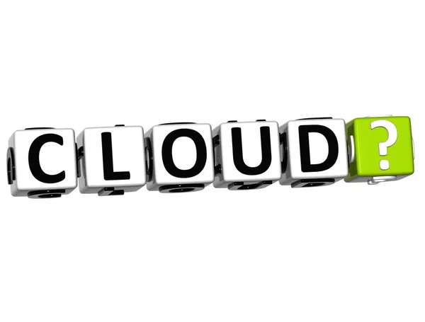 3D Cloud Block Text auf weiß — Stockfoto