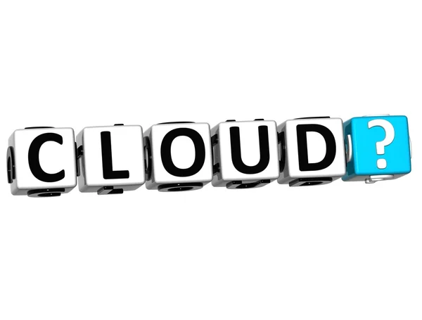 3D Cloud Block Text on white — Stock Photo, Image