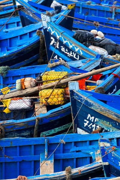 Barcos azules, Essaouira, Marruecos. Imagen HDR — Foto de Stock