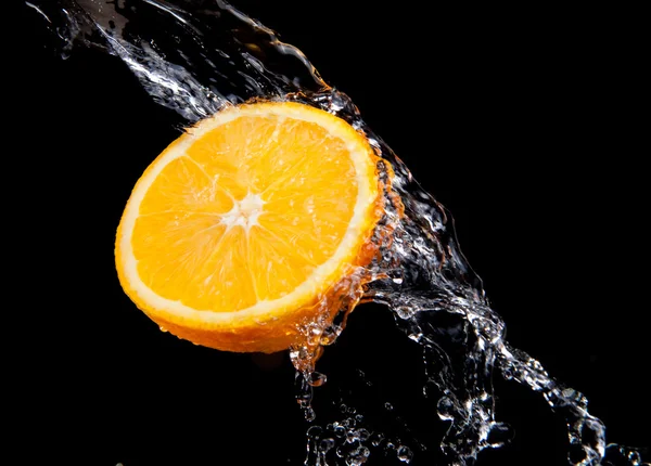 stock image Fresh water splash and orange