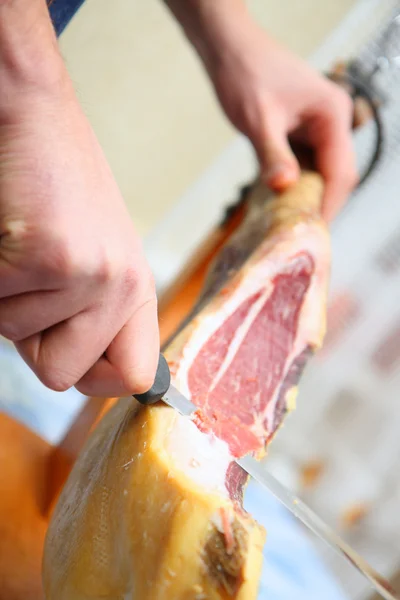 stock image Cutting ham