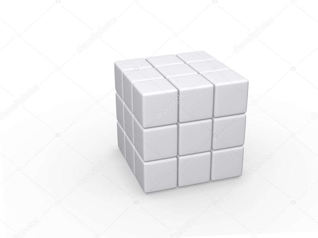 Puzzle Cube - Blank 3D - XL — Stock Photo © axstokes #7987680