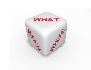 Dice - what, when, where - XL clipart