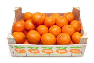 Mandarins in box clipart
