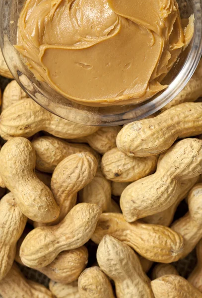 stock image Peanut butter and peanuts