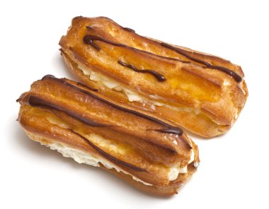 Two eclairs on a white background clipart