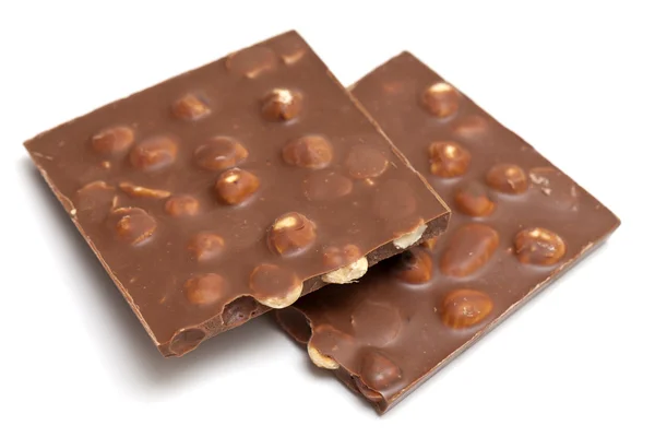 Mléčná čokoláda s lískovými oříšky — Stock fotografie