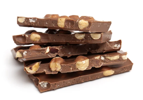 Vollmilchschokolade mit Haselnüssen — Stockfoto