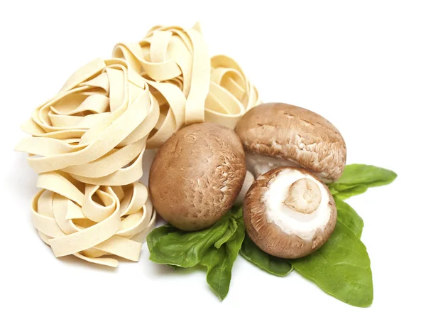 stock image Italian pasta fettuccini and mushrooms