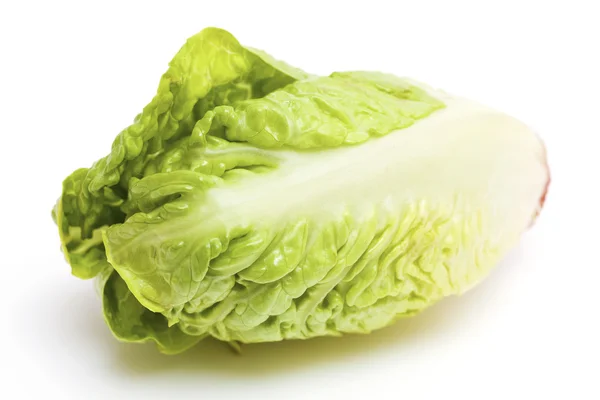 Листя салату ізольовані на білому — стокове фото
