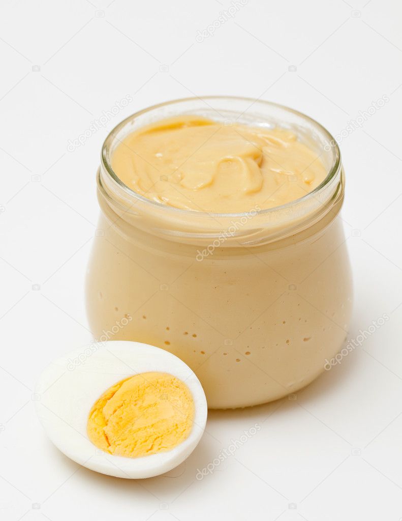 Mayonnaise and boiled egg