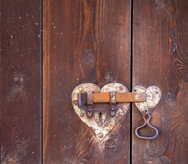 Heart shaped door lock clipart