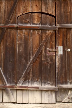 Wooden door of old barn clipart