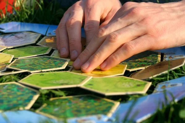 Stock image Playing table games outdoor