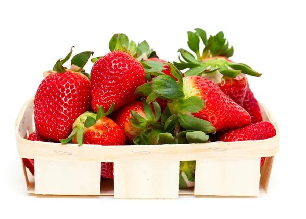 菜篮子里的新鲜草莓 — 图库照片