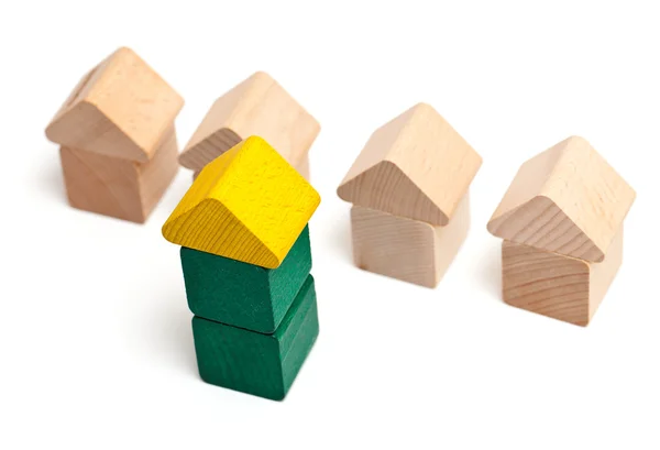 Domy drewniane bloku — Zdjęcie stockowe